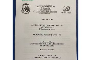 Audiência Pública para apresentação do Relatório das Metas Fiscais - 2º Quadrimestre 2024
