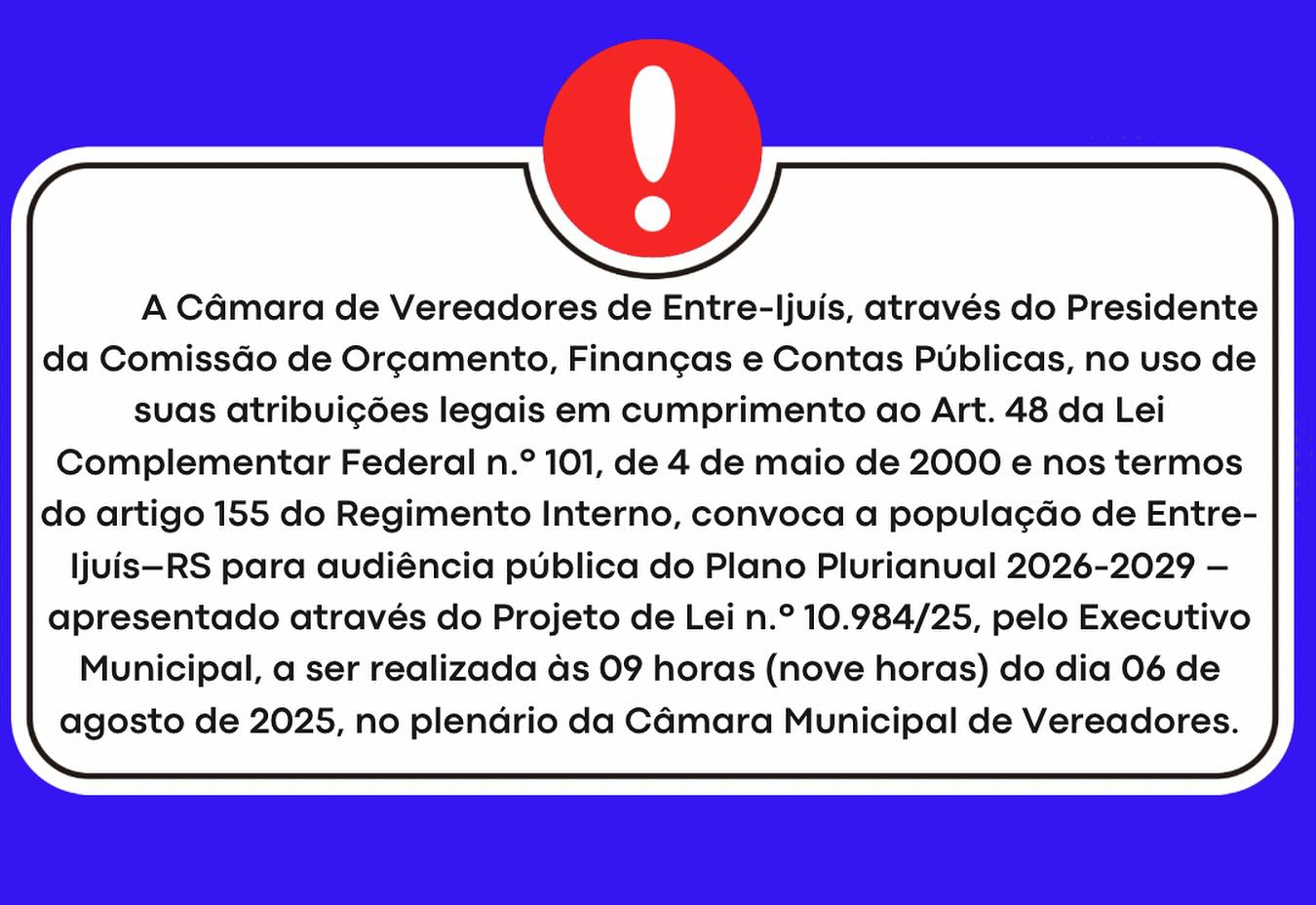 Convocação para Audiência Pública